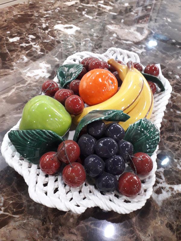 Поднос прямоугольный с декором фрукты и вишня